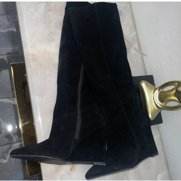 Gianni Bini Gabor Suede Pointed Toe Wedge Boots 9M - Picture 6 of 6